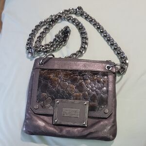 Donald J. Pliner Metallic Gray Crossbody Bag